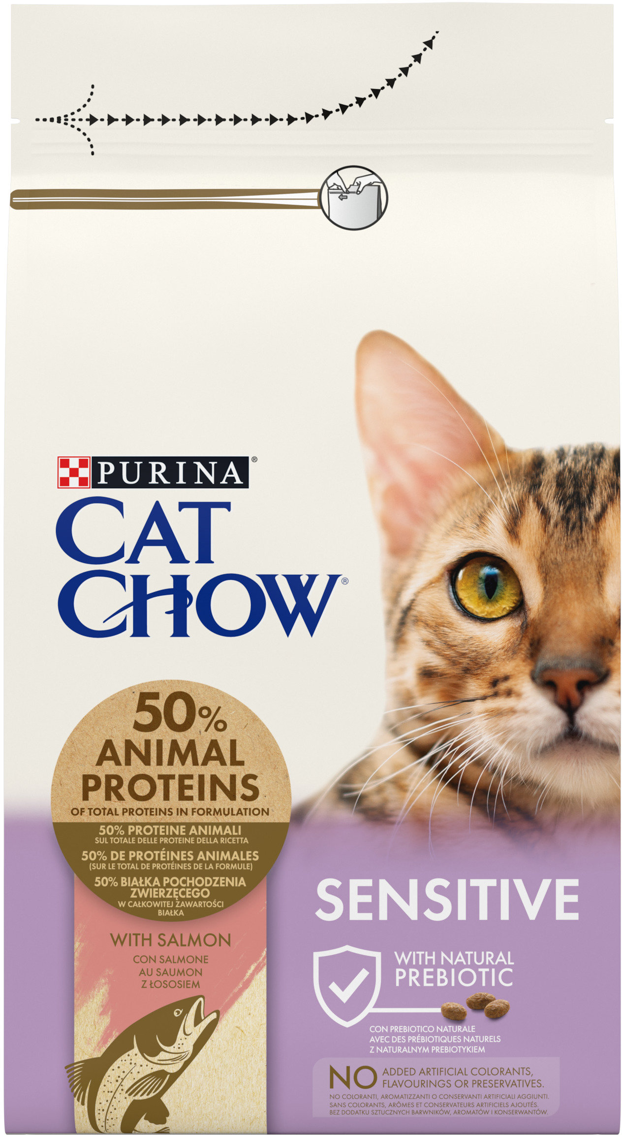 

Сухой корм Purina Cat Chow Sensitive для взрослых кошек с чувствительной кожей и пищеварением с лососем 1.5 кг (7613035394131)