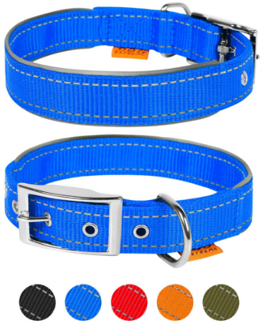 Акція на Ошейник Collar Dog Extremе нейлон двойной (ш 40мм, д 60-72см) со светоотражающей вставкой, голубой від Stylus