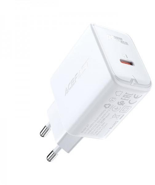 Акція на Acefast USB-C Wall Charger A1 20W White від Y.UA