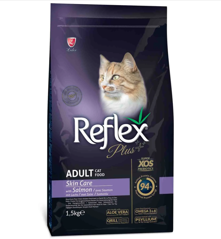 Акція на Сухой корм Reflex Plus уход за кожей для кошек с лососем 1.5 кг (RFX-313) від Stylus