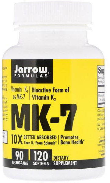 

Jarrow Formulas MK-7 Vitamin K2 as MK-7 90 mcg 120 Softgels Вітамін К2