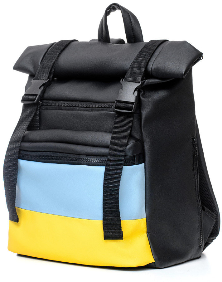 

Чоловічий рюкзак Sambag RollTop Lth чорний із прапором України (24238611m)