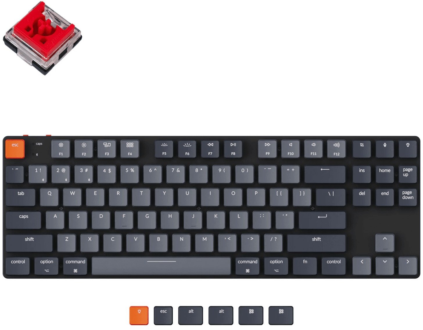 Акція на Keychron K1SE 87 Key Optical Red White Led Hot-Swap Wireless Ua Black (K1SED1_KEYCHRON) від Stylus