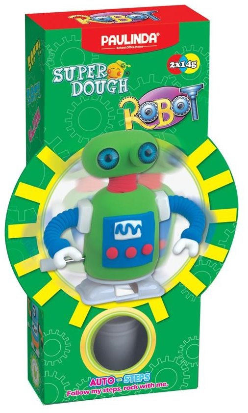 

Масса для лепки Paulinda Super Dough Robot заводной механизм (шагает), зеленый PL-081178-5