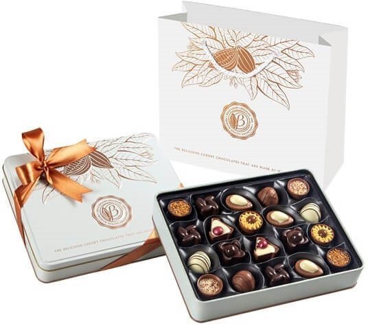 

Конфеты Bolci Bronze & White Assorted Chocolate Pralines Tin Box 250 г (8697437855055)