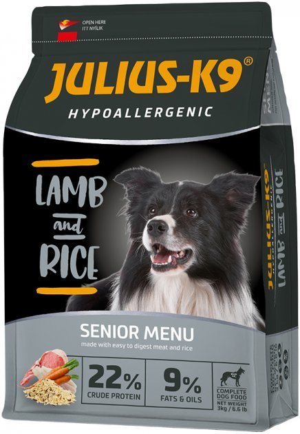 Акція на Сухой гипоаллергенный корм Julius-K9 Lamb and Rice Senior Menu для собак старшего возраста или собак, склонных к полноте c бараниной и рисом 12 кг (5998274312613) від Stylus