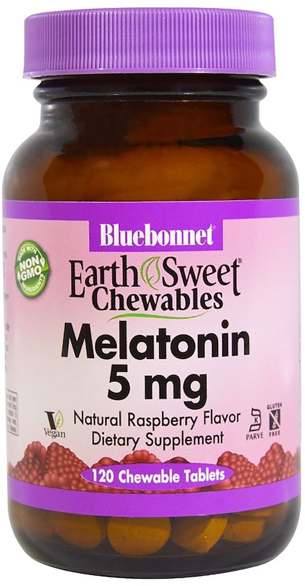 

Bluebonnet Nutrition Melatonin, 5 mg, Natural Raspberry Flavor, 120 Chewable Tablets (BLB0997)