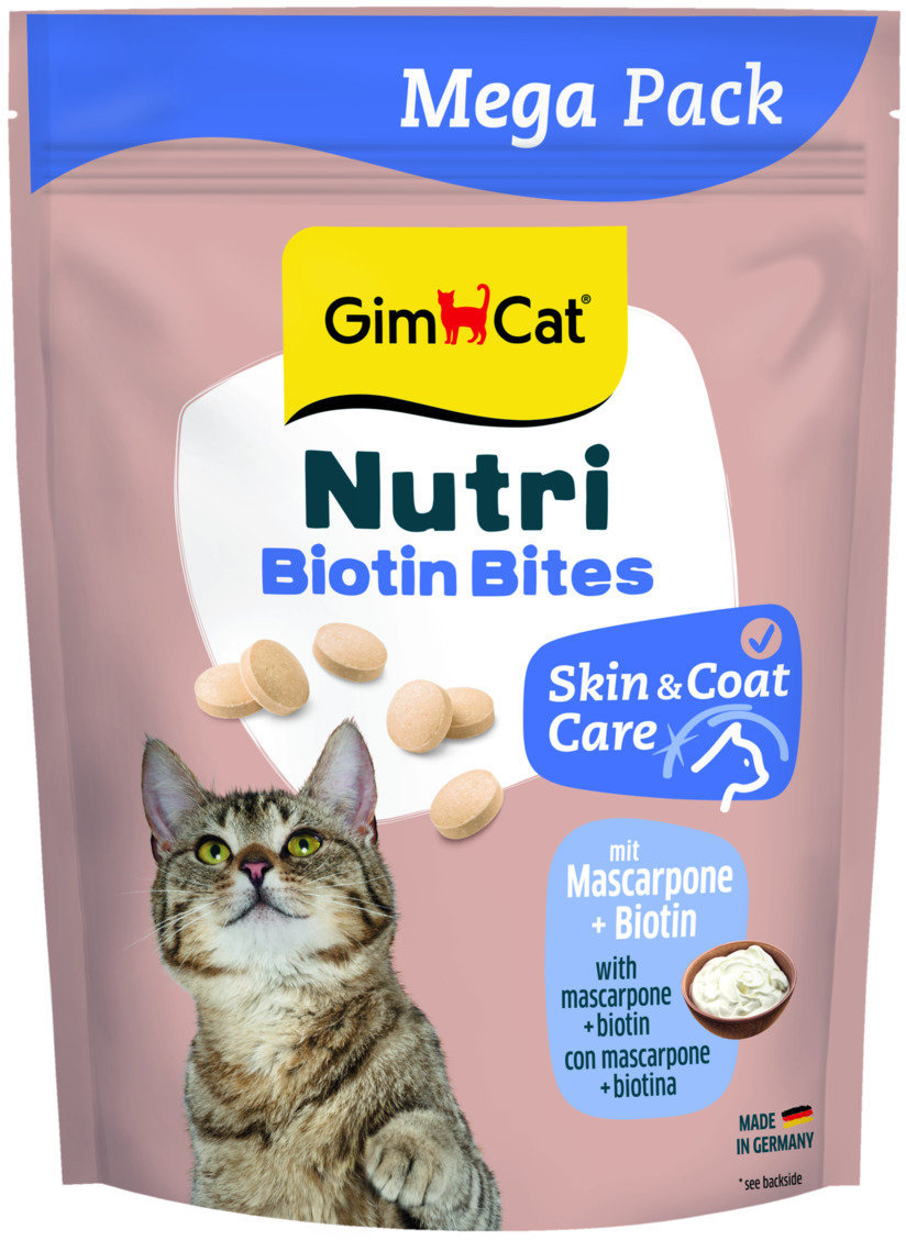 Акція на Витамины GimCat Nutri Biotin Bites для кошек для улучшения состояния кожи и шерсти с маскарпоне и биотином 425 г (G-419695) від Stylus