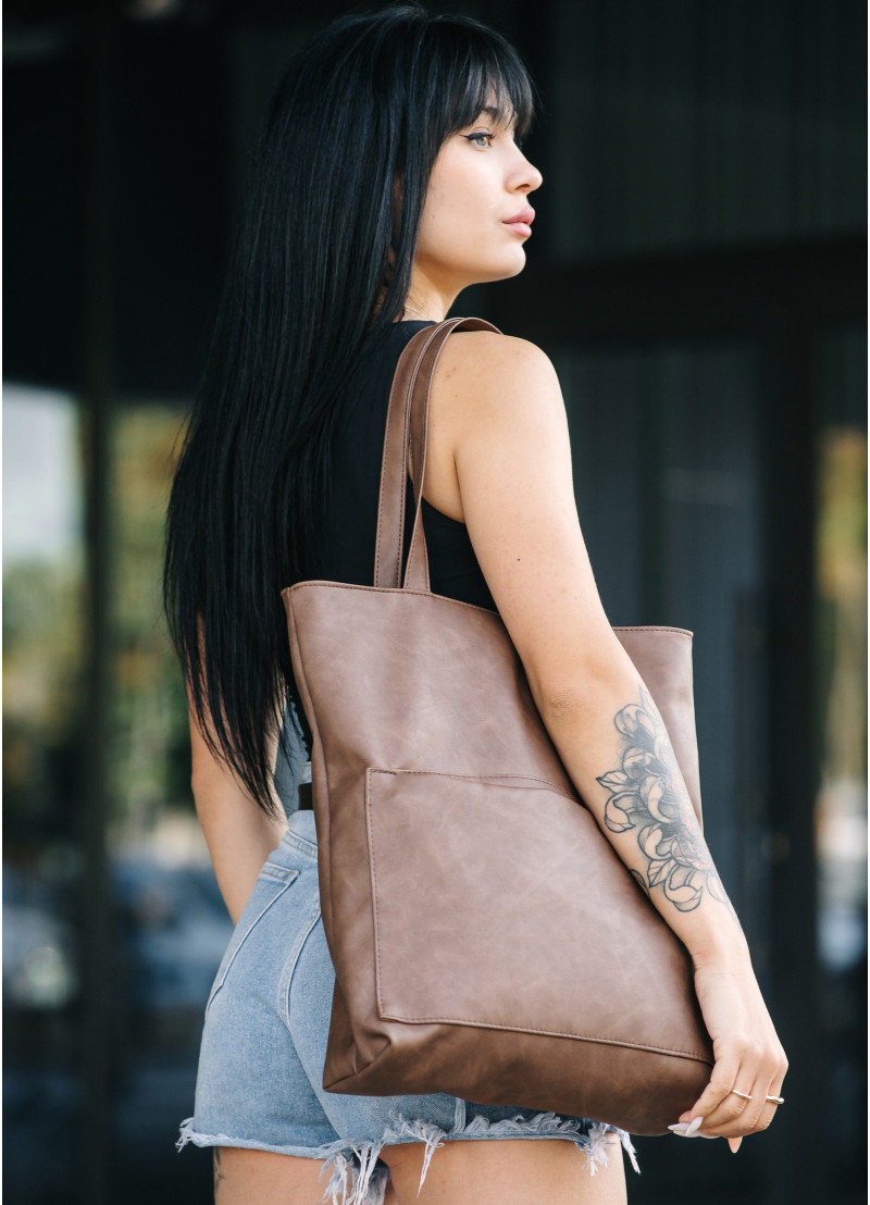 

Женская сумка шоппер Sambag Shopper коричневая (93220061)