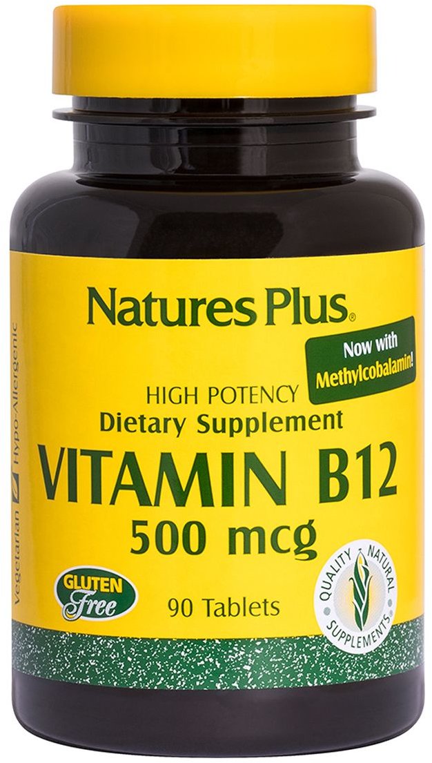 

Nature's Plus Vitamin B12, 500 mcg, 90 Tablets (NTP1710)