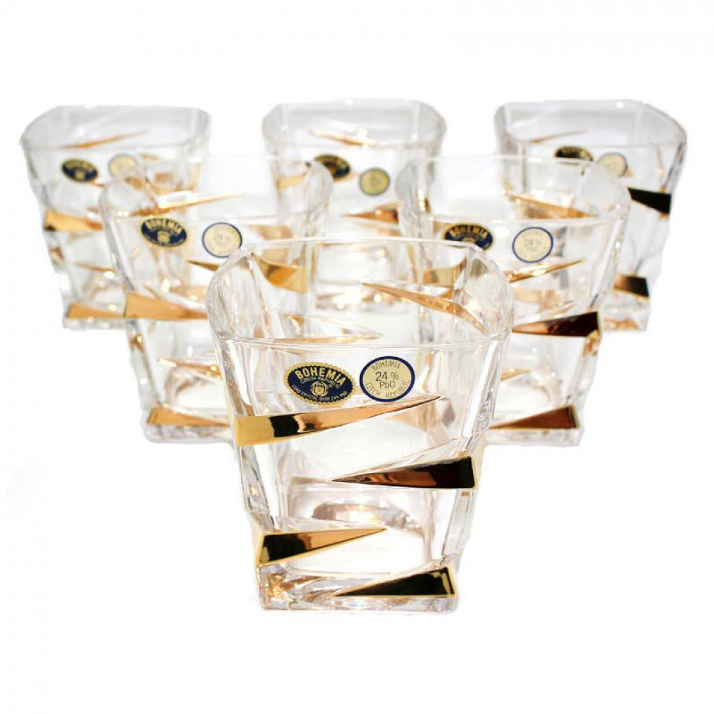 

Склянки для віскі Bohemia 6шт Zigzag Gold (199-1286)