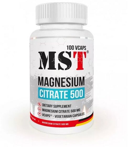 

Mst Magnesium Citrate 500 mg Магний цитрат 100 капсул