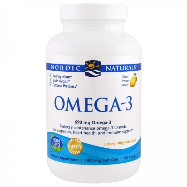 Акція на Nordic Naturals Omega-3 Lemon 1000 mg Omega-3 со вкусом лимона 180 гелевых капсул від Stylus