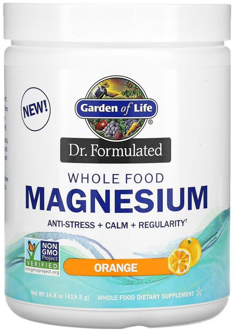 Акція на Garden of Life Whole Food Magnesium Powder Магний Цельнопищевой вкус апельсина 419.5 г від Stylus