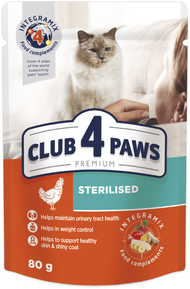 Акція на Влажный корм Club 4 Paws Premium Sterilised cats для взрослых стерилизованных кошек с курицей в желе 1 блок 24х80 г (LT) (4820083908934) від Stylus