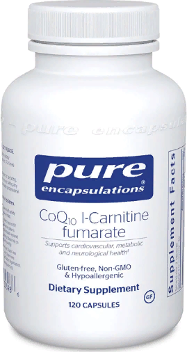 

Pure Encapsulations CoQ10 l-Carnitine Fumarate Коензим Q10 і L-карнітин фумарат 120 капсул