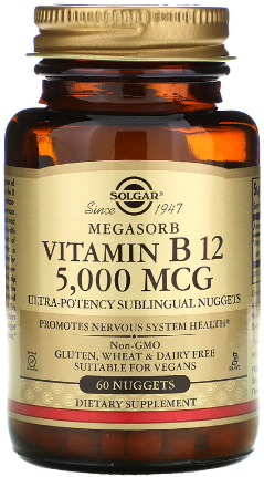 

Solgar Vitamin B12 5000 mcg Солгар сублингвальный витамин В12 60 таблеток