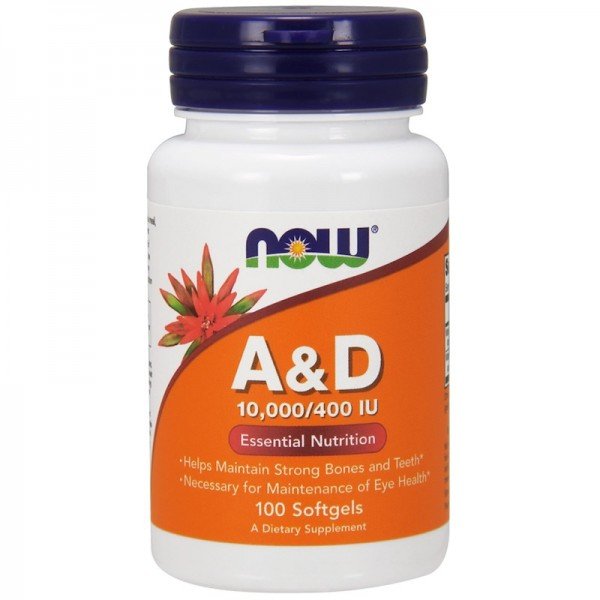 

Now Foods Vitamin A & D 10,000/400 Iu Softgels 100 caps