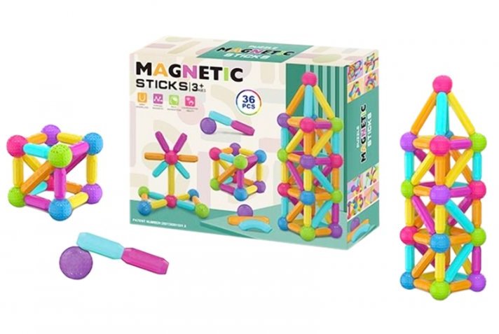 

Магнитный конструктор A-Toys Magnetic sticks 36 деталей (158-11)