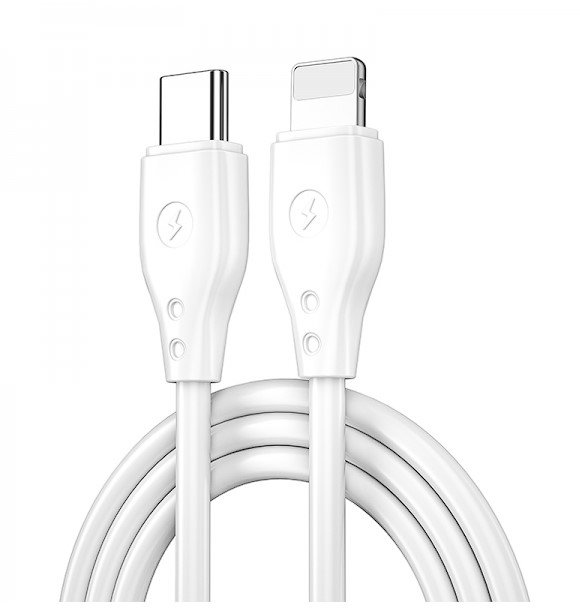 Акція на Wiwu Cable USB-C to Lightning YQ01 Vigor Series 1.2m White від Stylus