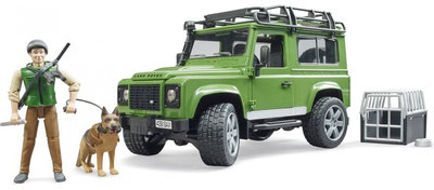 Акція на Игровой набор Bruder Автомобиль Land Rover Defender с фигуркой лесника и собаки (02587) від Stylus