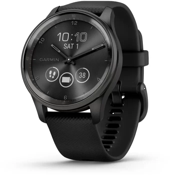 Акція на Garmin Vivomove Trend Slate Stainless Steel Bezel with Black Case and Silicone Band (010-02665-00) від Y.UA