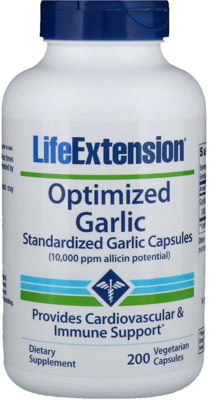 Акція на Life Extension Optimized Garlic Standardized Garlic Capsules 200 Veggie Caps Чеснок від Stylus