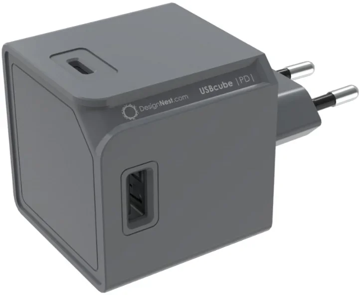 Акція на Allocacoc Wall Charger 2xUSB+2xUSB-C USBcube 65W Pd Gray (DH1253GY/EUPD65) від Stylus