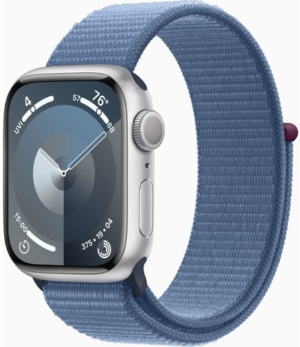 Акція на Apple Watch Series 9 41mm Gps Silver Aluminum Case with Winter Blue Sport Loop (MR923) від Stylus