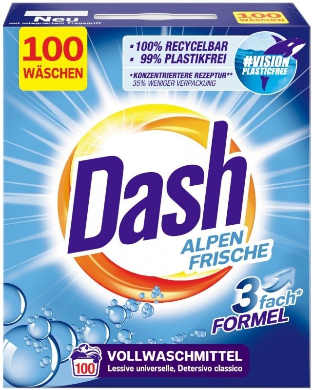 

Порошок Dash Alpen Frische універсальний 6 кг 100 циклів прання (4012400502363)