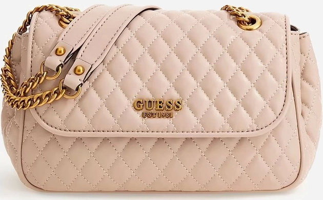 

Женская сумка через плечо Guess Maila Convertible Xbody Flap бежево-розовая (HWQB8661210-NUD)