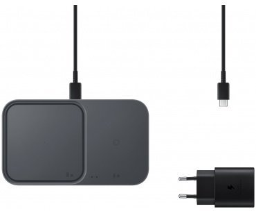Акція на Samsung Wireless Charger Duo (з TA) 15W Black for Smartphones and Galaxy Buds (EP-P5400TBRGRU) від Y.UA