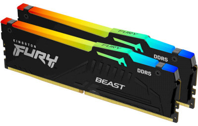 Акція на Kingston Fury 64 Gb (2x32GB) DDR5 4800 MHz Beast Rgb (KF548C38BBAK2-64) від Stylus