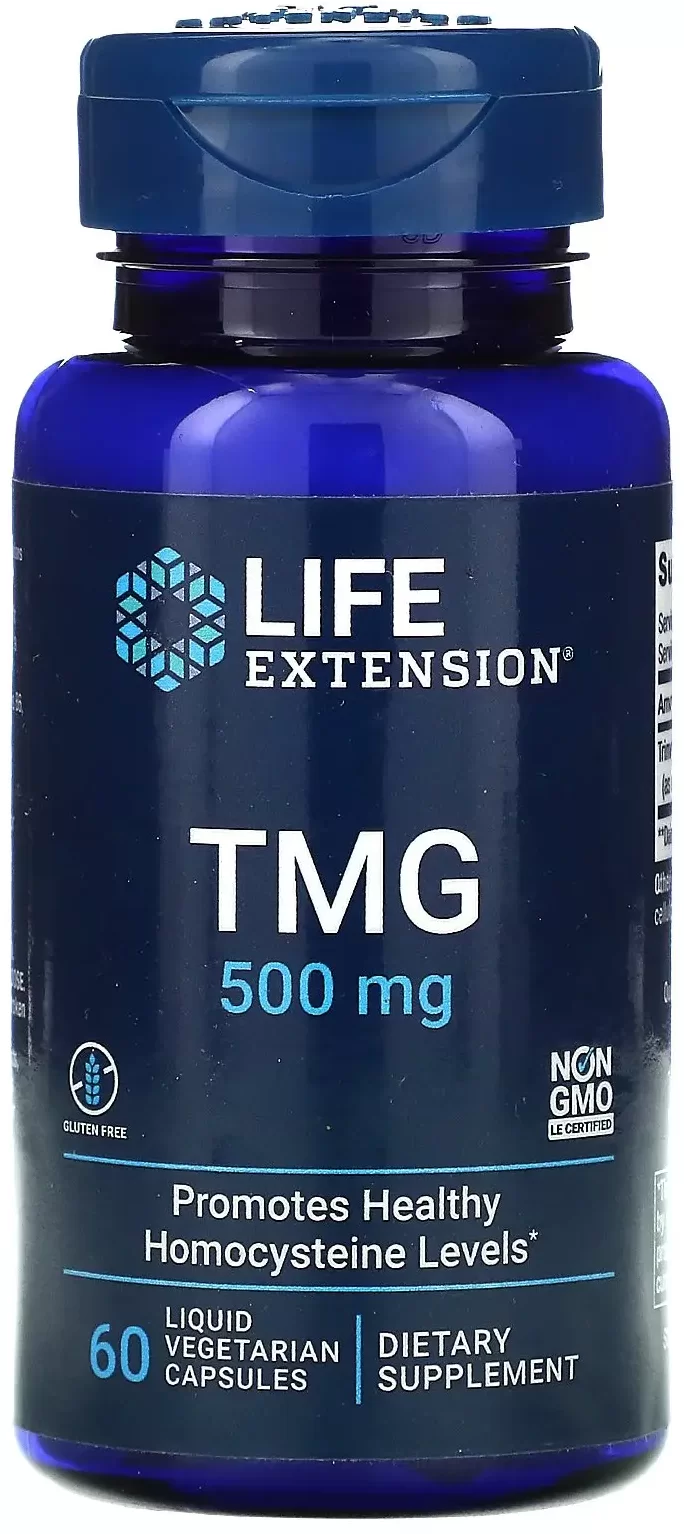 Акція на Life Extension Tmg 500 mg 60 Liquid Veggie Caps Триметилглицин від Stylus
