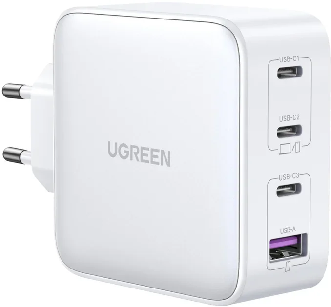 Акція на Ugreen Wall Charger USB+3xUSB-C CD226 GaN 100W White (15337) від Stylus