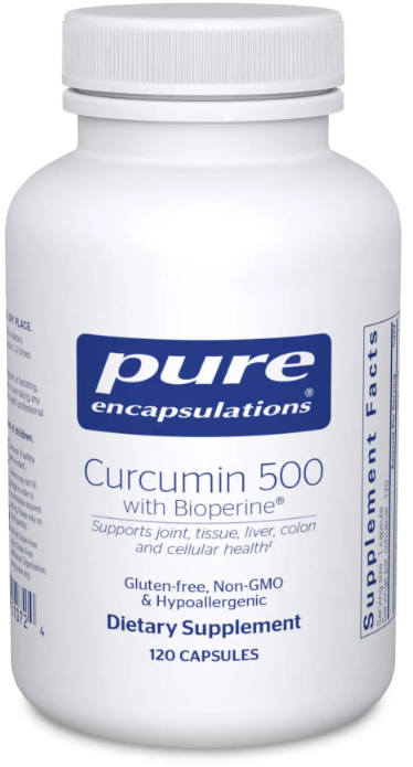 Акція на Pure Encapsulations Curcumin 500 with Bioperine Куркумин 500 с биоперином 120 капсул від Stylus