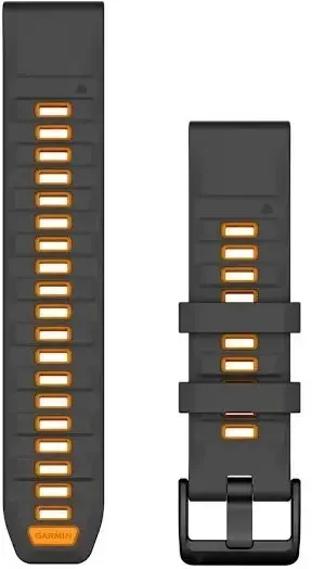 Акція на Ремінець Garmin QuickFit 22mm Watch Bands Graphite/Spark Orange Silicone (010-13392-05) від Y.UA