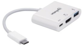 Акція на Intracom Adapter Manhattan USB-C to HDMI+USB3.0 Pd White від Stylus