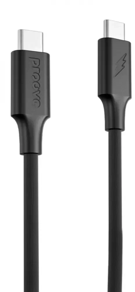 Акція на Proove Cable USB-C to USB-C Striped Silicone 60W 1m Black від Stylus