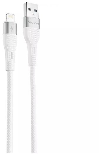Акція на Proove Usb Cable to Lightning Light Silicone 2.4A 1m White від Stylus