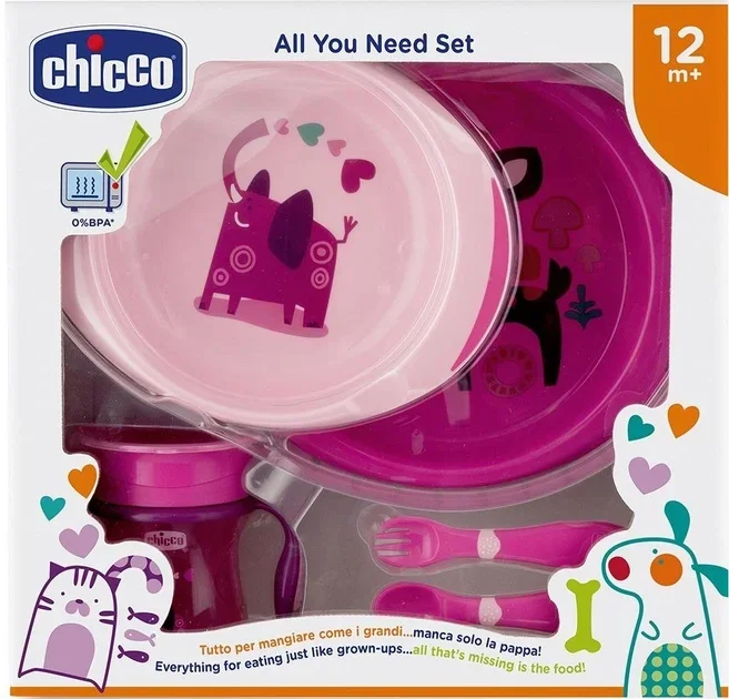 Акція на Набор посуды Chicco Meal Set от 12м+ розовый (16201.10) (8058664086696) від Stylus