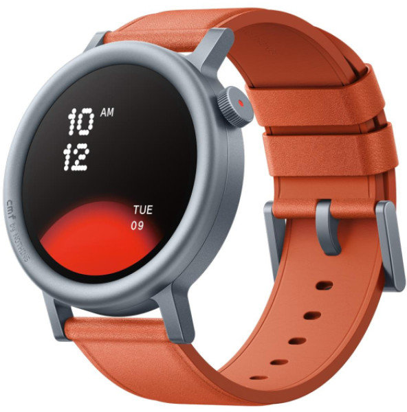 Акція на Cmf by Nothing Watch Pro 2 Ash Grey Curved Bezel with Orange Leather Strap від Stylus