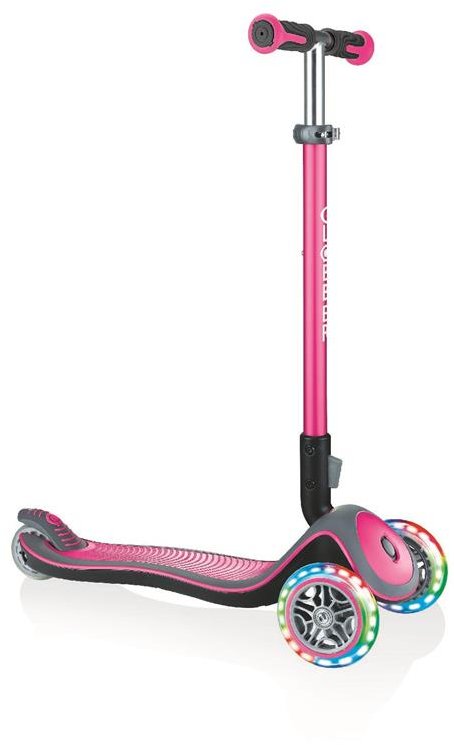 Акція на Самокат Globber серии Elite Deluxe розовый, колеса с подсветкой, до 50кг, 3+, 3 колеса від Stylus
