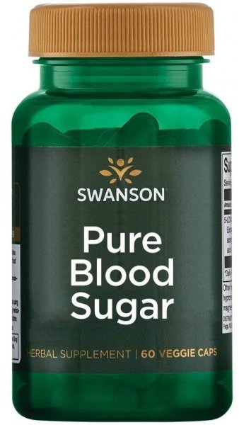 

Swanson Pure Blood Sugar Контроль рівня цукру в крові 60 веганських капсул