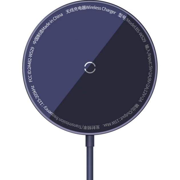 Акція на Baseus Wireless Charger MagSafe Simple Mini3 Magnetic 15W Purple (CCJJ040205) для iPhone 15 I 14 I 13 I 12 series від Y.UA