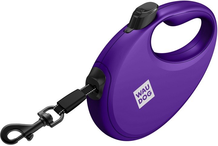 Акція на Поводок-рулетка для собак Waudog R-leash с контейнером для пакетов L фиолетовый до 40 кг 5 м (26299) від Stylus