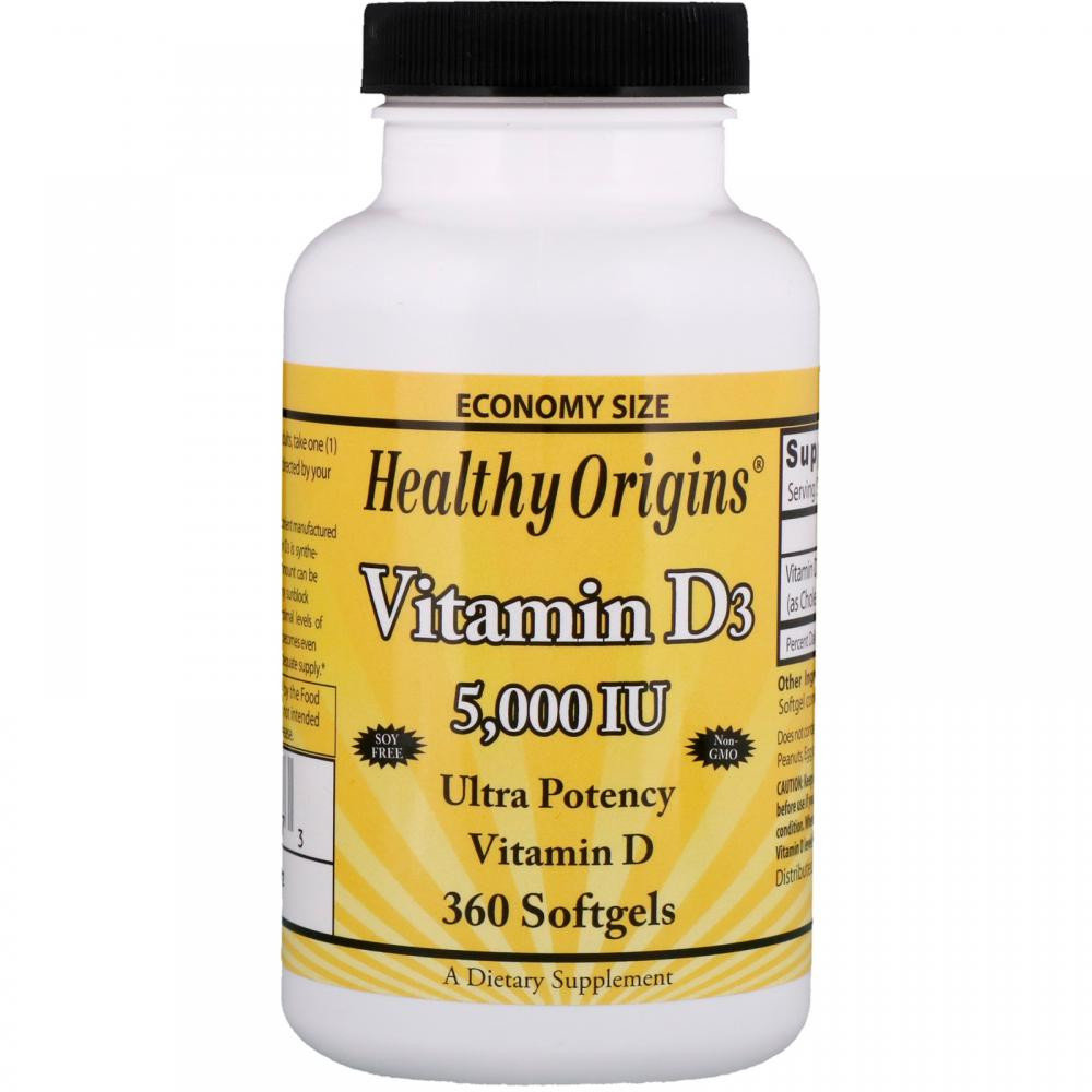 

Healthy Origins Vitamin Dз Gels 5,000 Iu (Lanolin) 360 caps Вітамін D3