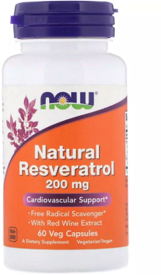

Now Foods Natural Resveratrol, 200 mg, 60 Veg Capsules