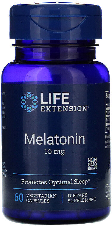 

Life Extension Melatonin, 10 mg, 60 Vegetarian Capsulesb (LEX-33106)