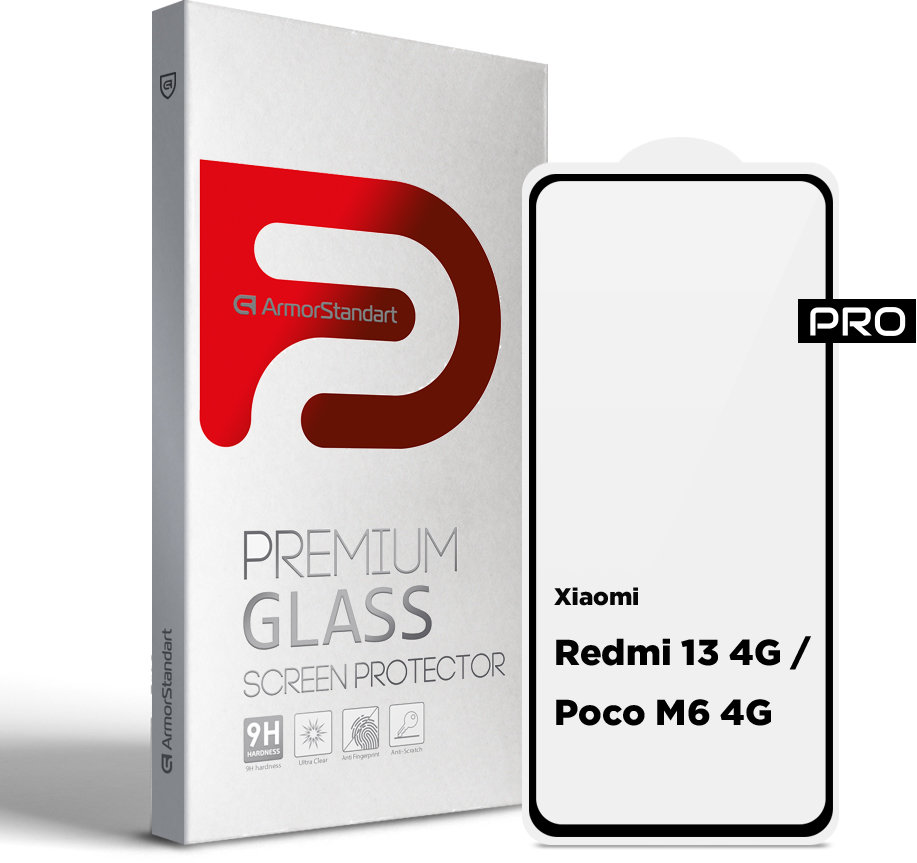 

ArmorStandart Tempered Glass Pro Black for Xiaomi Redmi 13 4G / Poco M6 4G (ARM78248)